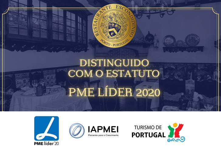 Estatudo pme lider excelencia 2020 restaurante escondidinho porto pratos tipicos portugueses luxo requintado